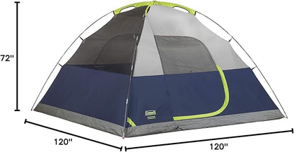 Coleman Sundome 4-Person Tent with Rainfly, Weatherproof Tent Sets Up in 10 Mins