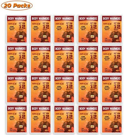 MR.ICE 7/14/20/40 Packs Body Warmers Large Pads for Women Men Kids, with Adhesive Backing Gives 12 Hours Warm (5.1" x 3.7"), Big Heat Sticker for Camping Hiking