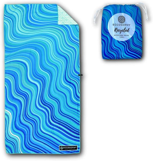 ECCOSOPHY Microfiber Beach Towel - Sand Free Towels are Quick Dry, Light Weight, Super Absorbent - Perfect Pool, Travel, Cruise, Camping Essentials - Oversized Extra Large for Adults 71x35 in