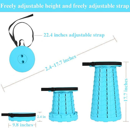 Fishboy Upgraded Collapsible Stool, 400lbs Max Weight, Lightweight But Sturdy, Portable Retractable Folding Telescoping Foldable Camping Stool for Adults Outdoor Fishing Hiking Gardening Travel BBQ