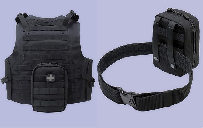Carlebben EMT Pouch MOLLE Ifak Pouch Tactical MOLLE Medical First Aid Kit Utility Pouch Red