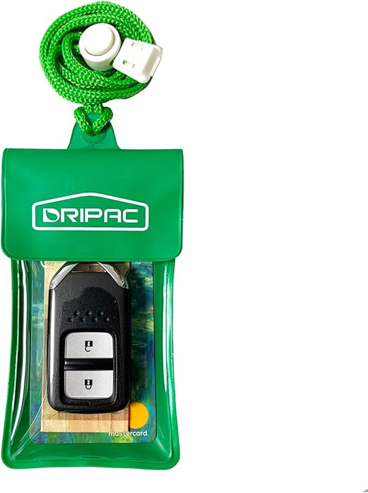 DRIPAC Waterproof Car Key FOB Case Waterproof Wallet Waterproof Holder Pouch For Key ID Badge Credit Card Money（Green）