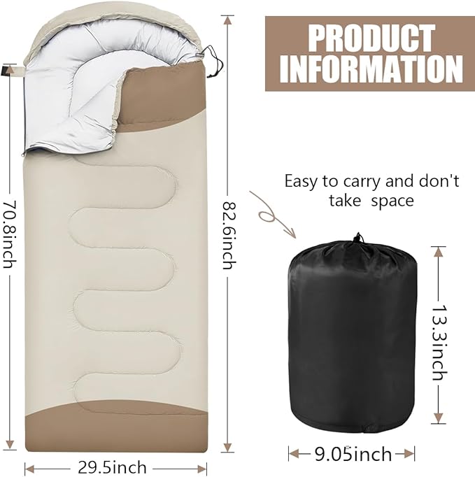 OBTANIM Sleeping Bags Portable Waterproof Camping Sleeping Bag for Adults Kids 4 Seasons Cold Weather or Warm Backpacking Hiking Mountaineering Indoor Outdoor Use