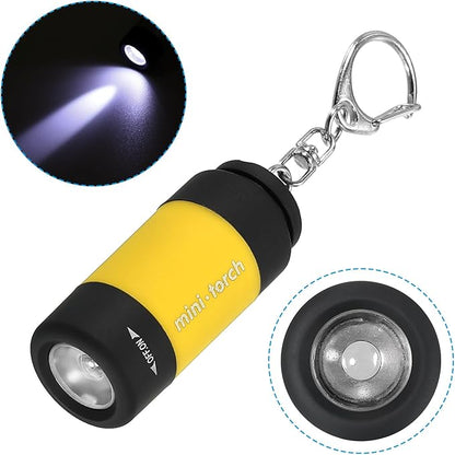 PATIKIL 2.1" Mini Rechargeable LED Keychain Flashlight, EDC Portable Small Torch with USB Charging for Everyday Carry, Yellow