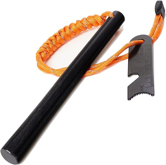 Ferro Rods 1/2 inch x 6 inch, Premium Ferro Rod Fire Starter Survival Tool, Flint and Steel Fire Starter Kit, 20,000+ Strikes, Large and Thick Ferro Rod with Paracord & Multi-Tool Striker.