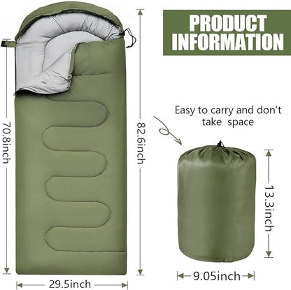 OBTANIM Sleeping Bags Portable Waterproof Camping Sleeping Bag for Adults Kids 4 Seasons Cold Weather or Warm Backpacking Hiking Mountaineering Indoor Outdoor Use