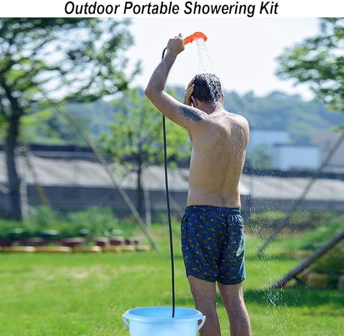 Ejoyous Portable Camping Shower, Outdoor Handheld Shower Head 12V Car Plug Vehicle-Mounted Shower Pump Camp Showerhead Kit for Family Camping Hiking Backpacking Travel