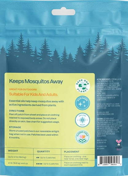 Cliganic Mosquito Repellent Stickers (90 Pack) - Camping Patches for Kids & Adults, Natural DEET-Free, Essential Oil Infused