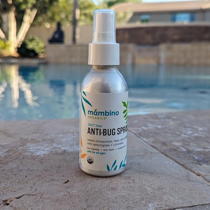 Anti-Bug Spray & Lotion DEET-Free – Organic, All-Natural Bug Spray & Lotion Made with Nourishing Essential Oils – Bug Repellent for Babies, Kids, Adults, Camping, & More by Mambino Organics, 8oz