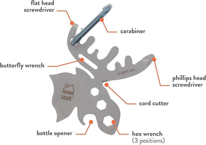 UST Tool-a-Long Multi-Tool Carabiners with Durable, Compact Stainless Steel Construction for Hiking, Kayaking, Camping, Travel and Outdoor Survival