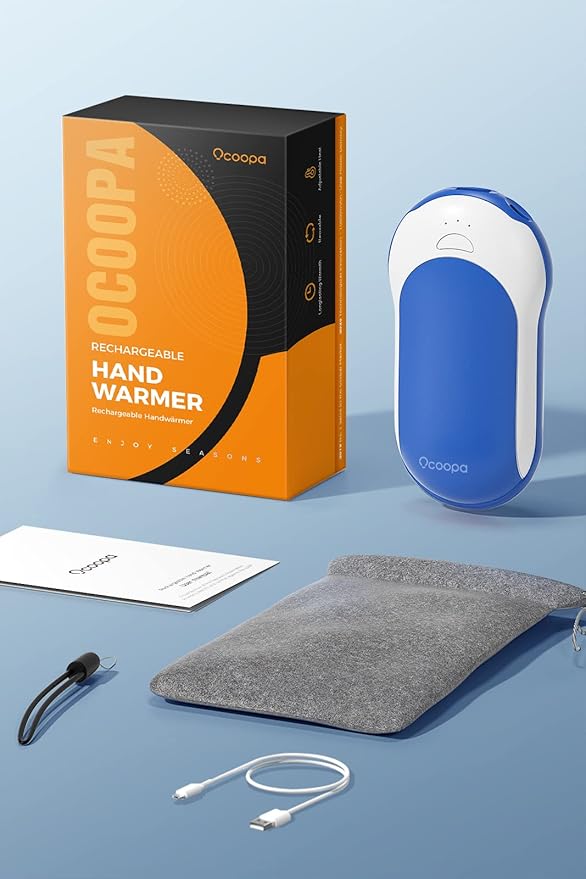 OCOOPA Hand Warmers Rechargeable, 10000mAh Electric HandWarmer, 15hrs Hands Heater, Portable Charger, 3 Levels Heating, Perfect for Golf, Hunting, Camping Gifts, H01