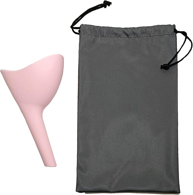 Ladies Urinal, Girls Silicone Urinal Portable, for Outdoor Activities, Camping, Reusable with Waterproof Bag