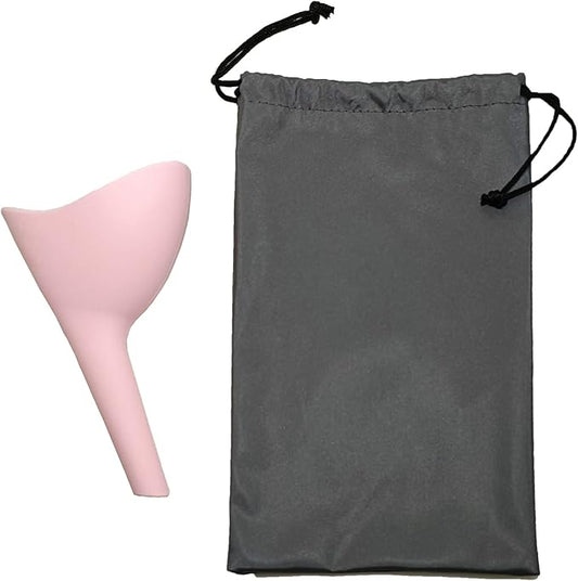 Ladies Urinal, Girls Silicone Urinal Portable, for Outdoor Activities, Camping, Reusable with Waterproof Bag
