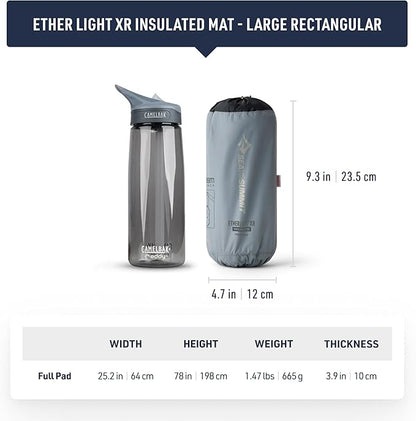 Sea to Summit Ether Light XR Insulated Sleeping Pad, Rectangular - Large (78 x 25 x 4 inches)