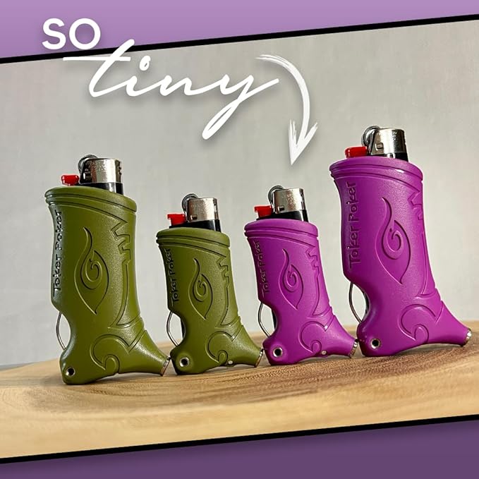 Toker Poker - Mini Bic, Keychain, Lighter Case, Multi Tool of Camping and Other (Magenta)