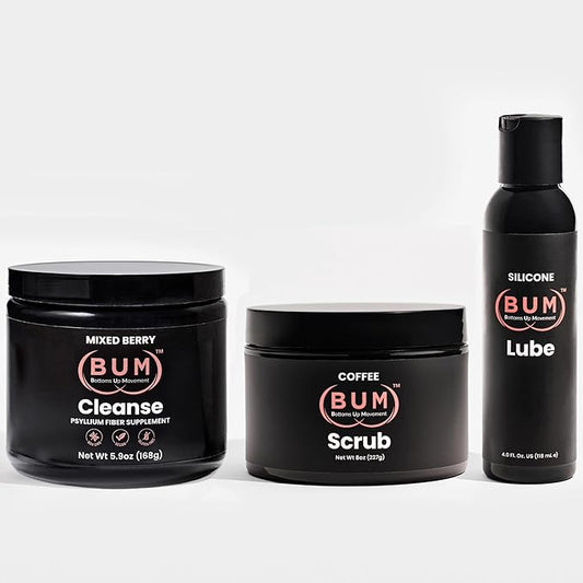 Silicone Self-Care Bundle: Silicone Lube, Coffee Scrub & Psyllium Fiber Supplement – Long-Lasting Glide, Exfoliated Skin, Clean Digestion for Comfort & Confidence