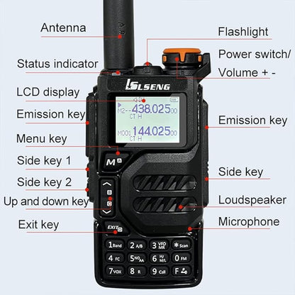 UV-K5 Long Range Portable Amateur Walkie Talkie 200Ch 5W Air Band Dual Band VHF UHF DTMF FM Scrambler Emergency Weather NOAA Wireless Frequency Copy Ham Handheld Two Way Radio(1 Pack)