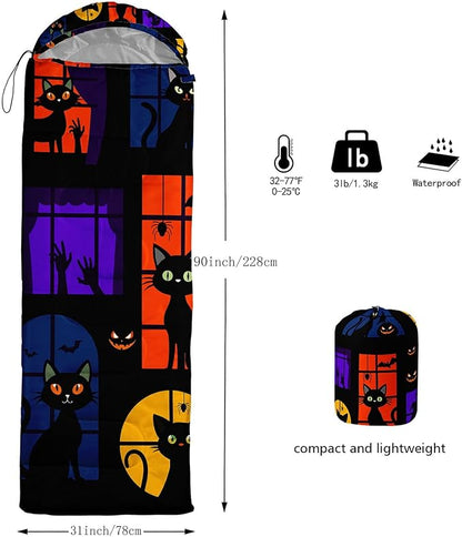Kids Sleeping Bag for Boys Girls,Western Cowboy Print-Lightweight Warm Portable Outdoor Indoor-Waterproof Cold Weather Resistant Sleeping Bag for Camping Hiking