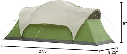 Coleman Montana 8P Family Tent with Waterproof Rainfly & Expandable Carry Bag Spacious Tent Fits 3 Queen Airbeds Sets Up in 15 Minutes