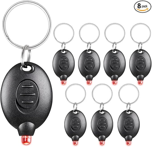 8 Pack Ultra Bright Red LED Keychain Flashlight, Mini Red Light Keychain Flashlight, Red Keychain Flashlight for Night Observation