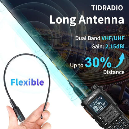 (2nd Gen) TIDRADIO TD-H8 GMRS Radio Long Range Two-Way Radio with USB-C 2500mAh Battery,APP Programmable,Dual Band and NOAA Weather Receiver & Scan,SOS,DTMF,Walkie Talkie,Support Chirp (1 Pack)