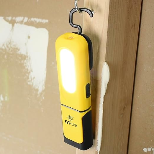 LED Rechargeable Work Light 300 Lumen Flash Light, 6ft Cable, Hanging Hook, Magnetic Base, Kickstand, 3 Settings, High/Low/Flashlight, Emergency Kits, Camping Light, Utility, Plumbing Light