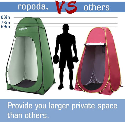 ROPODA Pop Up Tent 83inches x 48inches x 48inches, Upgrade Privacy Tent, Porta-Potty Tent Includes 1 Removable Bottom, 8 Stakes, 1 Removable Rain Cover, 1 Carrying Bag