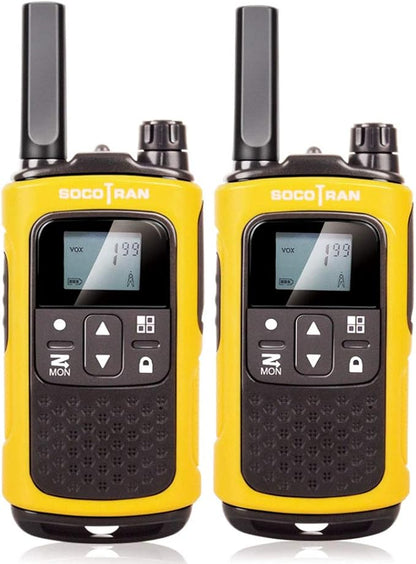 Rechargeable Walkie Talkies for Adults, Long Range 5 Miles Two Way Radios, Rechargeable Battery,Charging Dock,Flashlight,for Camping Hiking Hunting Security Hotel Yellow
