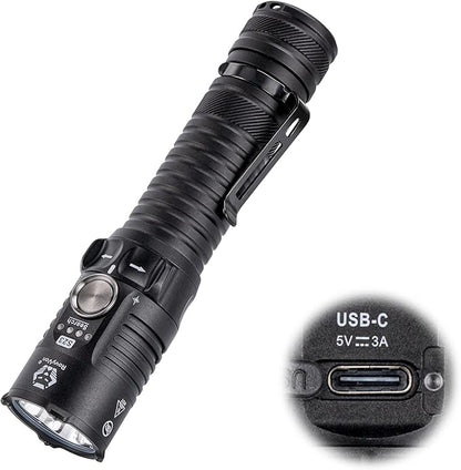 RovyVon S23 Search Flashlight, 4000 Lumens High Lumen Brightest Flashlight Long Throw Flashlight, 5000mAh Rechargeable Battery, IPX8 Waterproof EDC Flashlight Compact Duty Work Light with Lanyard