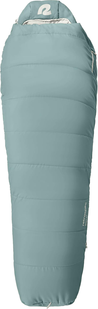 Retrospec Dream Mummy Sleeping Bag - 30°F Camping & Travel Essential Gear with Water - Resistant Shell & Synthetic Fill - Zippered Pocket & Stuff Sack