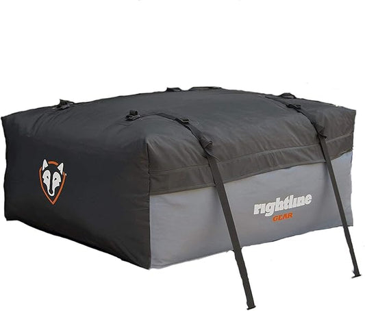Rightline Gear Sport 2 Waterproof Rooftop Cargo Carrier for Top of Vehicle, Attaches With or Without Roof Rack, 15 Cubic Feet, Black