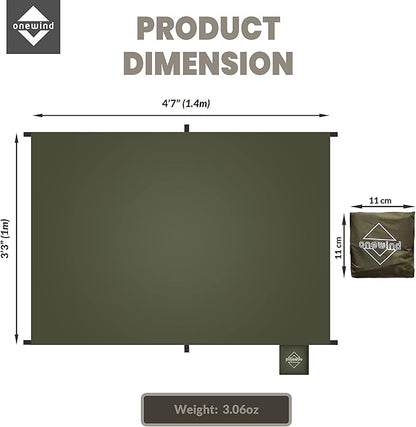 Onewind Compact Footprint, 4000mm Waterproof Rate PU Coating, 55" *39"Ultralight Camping Floor Ground Sheet with Carry Bag for Backpacking, Hiking, Camping, Picnic, Ground