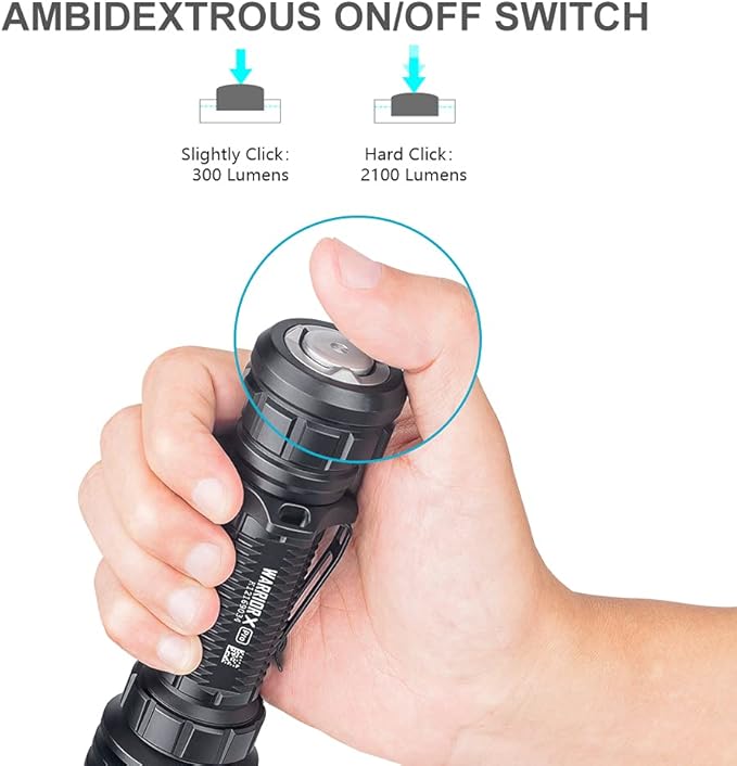 OLIGHT Warrior X Pro 2100 Lumens USB Magnetic Rechargeable Tactical Flashlight with 500 Meter Beam Distance for Hunting, Searching, Camping