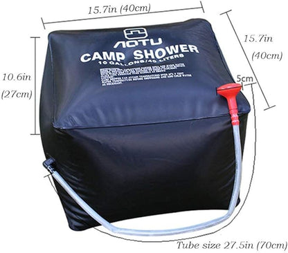 LUOOV Solar Shower Bag,Solar Heating Premium Camping Shower Bag with Removable Hose Shower Head for Climbing Hiking Fishing Hunting Beach Trips 5 gallons/20L 10 Gallons/40L