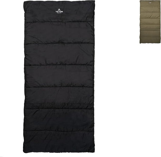 Teton Evergreen Sleeping Bag – Spacious Fit and Cozy Warmth for Adults – Options for Camping in Any Weather