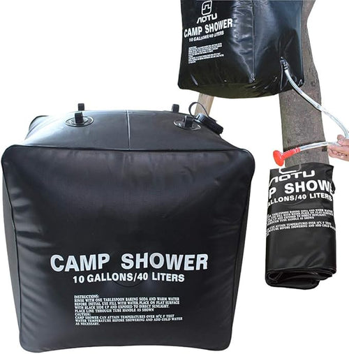 LUOOV Solar Shower Bag,Solar Heating Premium Camping Shower Bag with Removable Hose Shower Head for Climbing Hiking Fishing Hunting Beach Trips 5 gallons/20L 10 Gallons/40L
