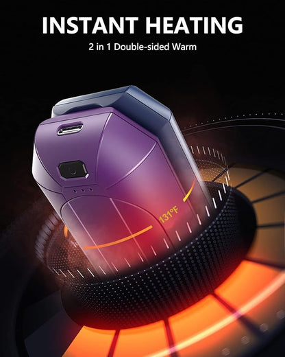 Hand Warmers Rechargeable, Dnaleao 2 Pack 4000mAh Electric Portable Pocket Heater, Heat Therapy Great for Outdoors, Hunting, Golf, Camping, Warm Gifts
