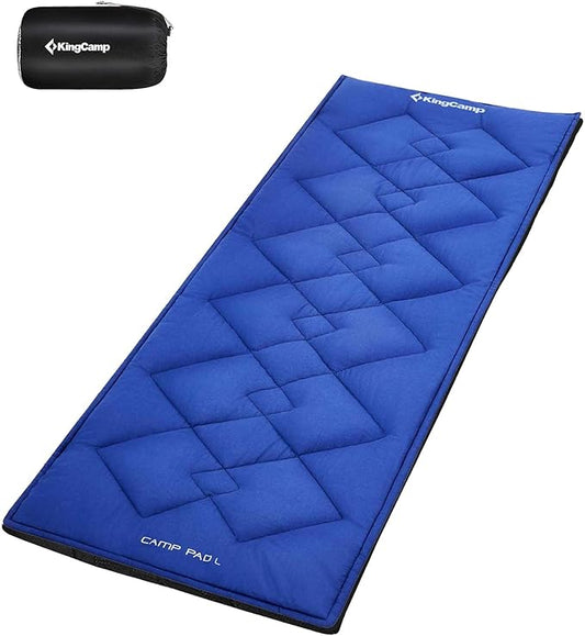 KingCamp Cot Pad Topper for Camping, Soft Warm Non-Slip Cot Mattress, Comfortable Lightweight Sleeping Mat for Outdoor & Indoor, Picnic, Hiking, Backpacking, Yoga