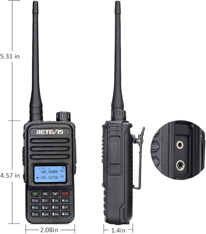 Retevis RT85 Ham Radios Long Range,Rechargeable Walkie Talkies,High Power,Built in VFO,DTMF,VOX,Emergency Alarm,Flashlight,Dual Band Radio for Family Survival Gear Camping Hunting (2 Pack)