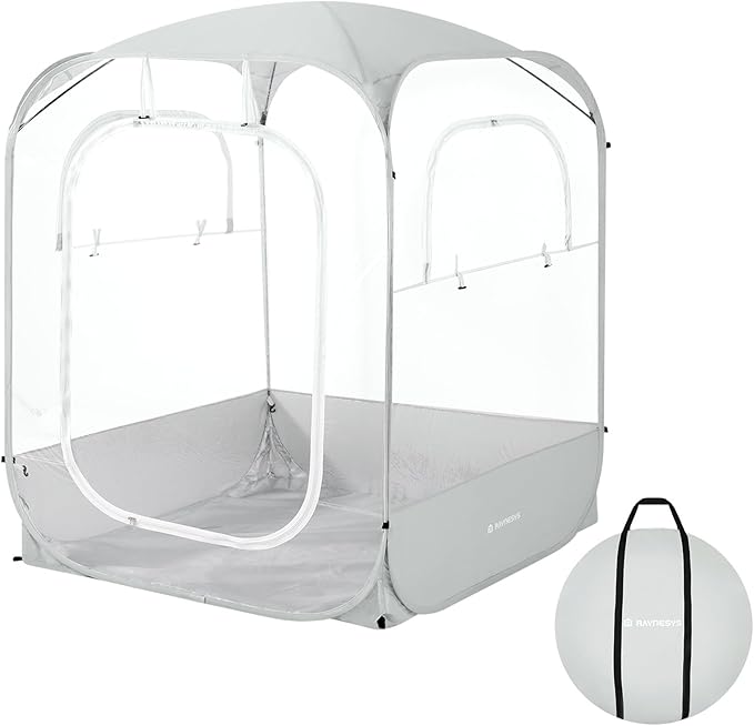 Sports Pods, Instant Pop Up Bubble Tent Fits 3-4 Persons, No Condensation, Spacious Interior, Ultra Visibility for Outside Sports Events, Fishing, Ultra Visibility, All Weather Protection
