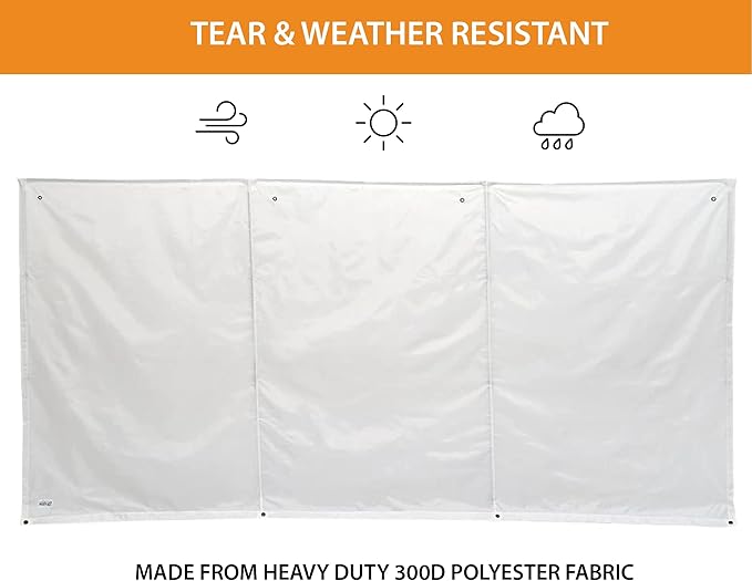 WallUp Instant Outdoor Privacy Tent - Versatile Privacy Screen & Divider, Weather-Resistant, UV-Treated Cloth, 6' x 12', White