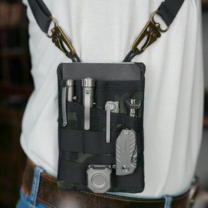 VIPERADE VE4 Tool Pouch, Nylon Pocket Organizer with 2 Pockets and 4 Small Tool Storage EDC Gears, Best Gift to Keep Organized, Hold Your Flashlight/Pocket Knife, Tactical Pen, Notebook