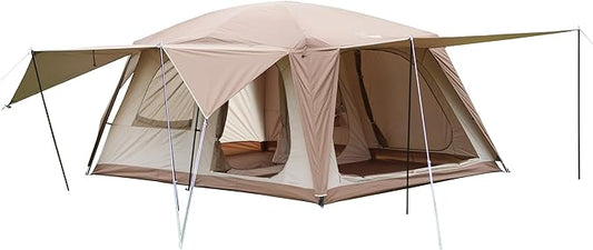 Vidalido 8-10 Person Camping Tent with 3 Door 2 Room Large Family Cabin Tents, Double Layer Waterproof Portable Glamping Tent, Big Tents for Outdoor Picnic Camping Hiking and Family Gathering