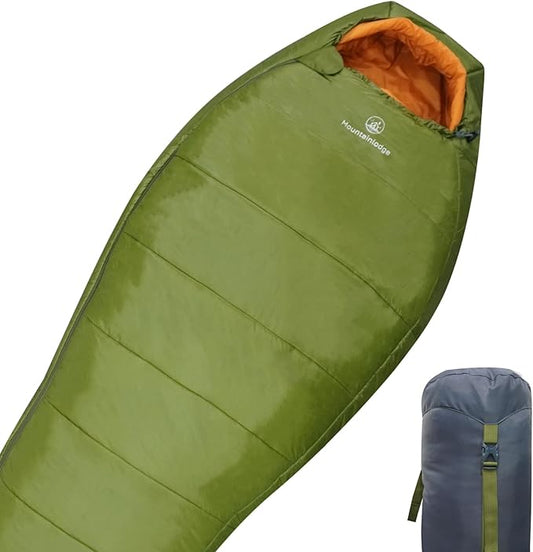 Mountainlodge 3-4 Seasons Shingle Sleeping Bag 15℉ with Inner Pocket for Adult,Perfect for Backpacking,Traveling and Hiking,Including Free Compression Stuff Sack.