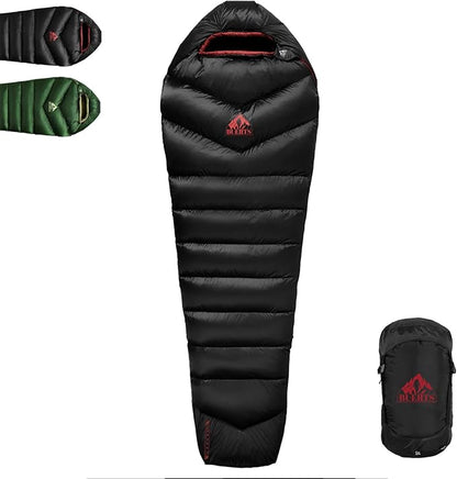 Down Backpacking Sleeping Bag 620FP, Lightweight Sleeping Bag for Adult Backpacking, Hiking, Camping. with Compression Bag.