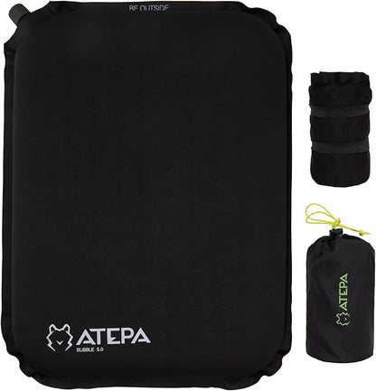 ATEPA Inflatable Stadium Seat Cushion, Self-Inflating Memory Foam Stadium Seats Camping Accessories Chair Pad for Outdoor Airplane Travel Bleacher Patio Backpacking