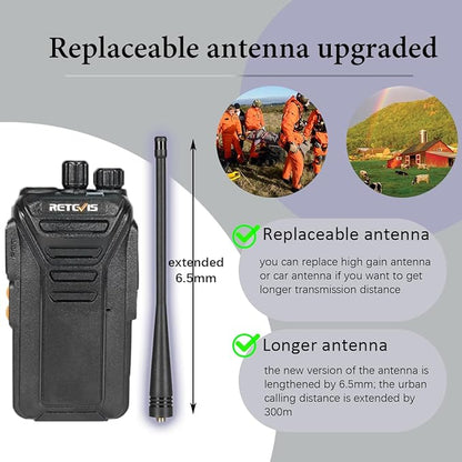 Retevis RT27V MURS 2 Way Radio, Walkie Talkies Rechargeable, Long Range, Multi-Unit Charger, License Free, Rugged, Two Way Business Radios for Emergency Rescue Farm Church(6 Pack)