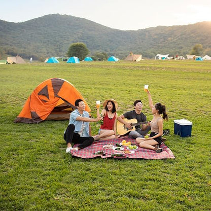 Wind Tour Family Outdoor Waterproof Durable Picnic Blankets with Carry Strap,Foldable 50×70.9 inch Sandproof Picnic Floor Mat for Kids Playground Camping Park Hiking Grass Travelling (1, Red)
