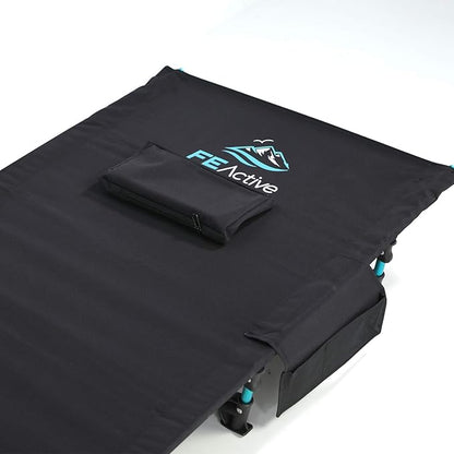 FE Active Folding Camping Cot - Lightweight, Compact & Portable Camping Bed, Comfortable Sleeping Cots for Adults & Kids - Camp Cot Fits Single Air Mattress Pad|Designed in California, USA