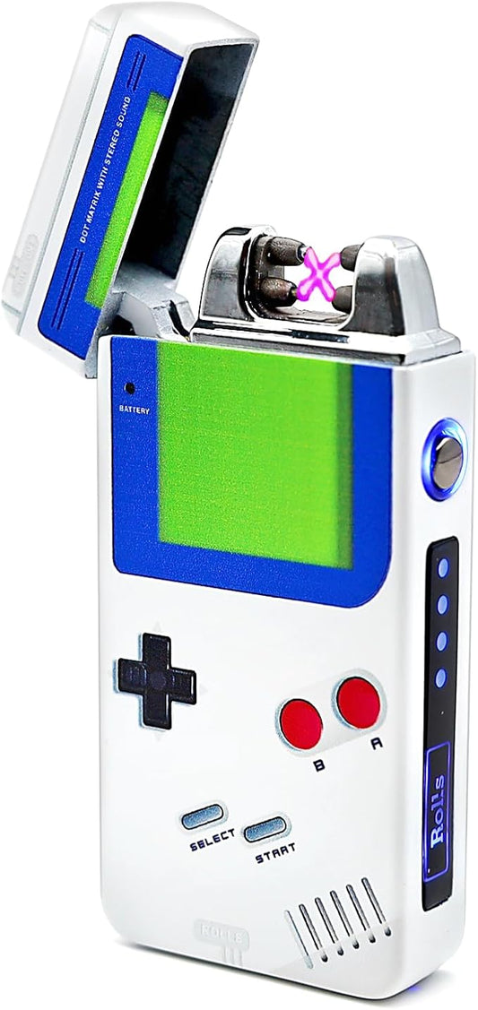 Rolls Electric Lighter - USB Rechargeable Cool Lighters - Retro Gamer Gifts for Men - Windproof Electronic Arc Lighter - Candle Lighter - Unique Gadgets - by Rolls Plasma Lighter (Blue Classic)